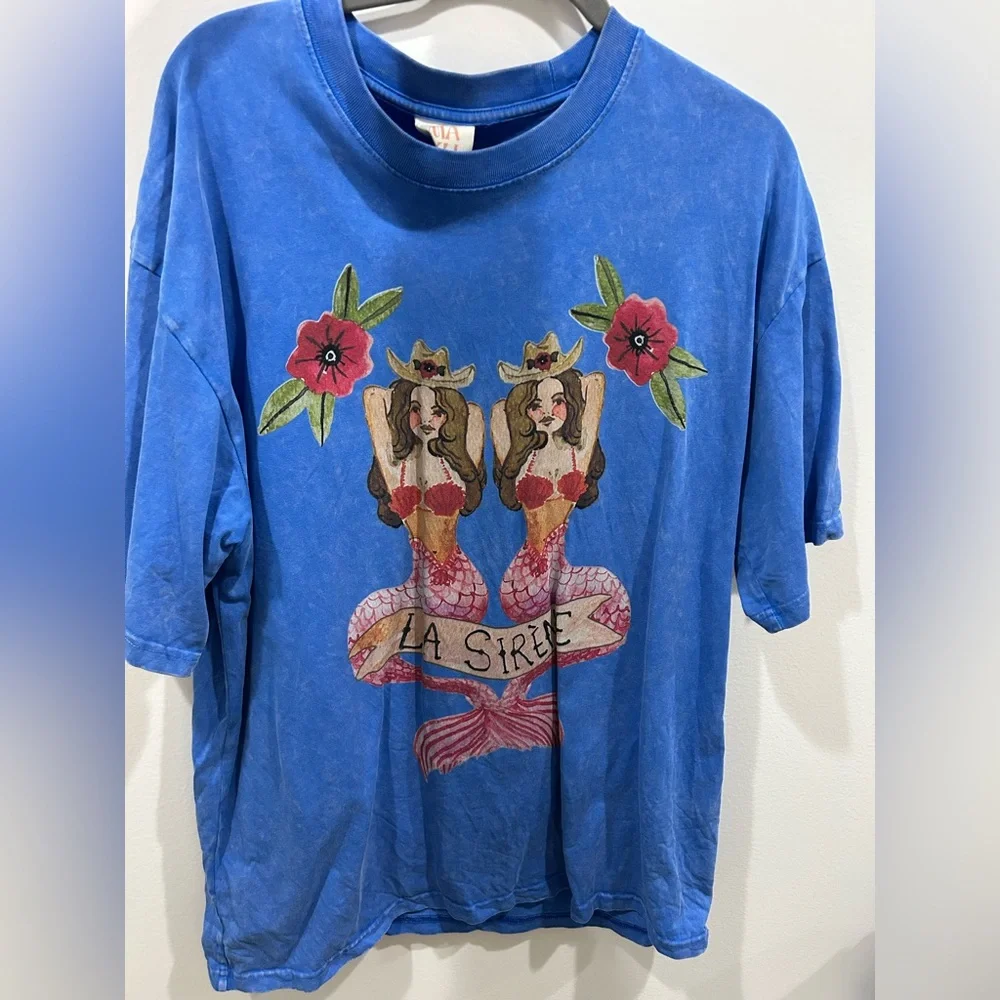 MAKU “Mermaid La Sirene” Oversized Graphic Tee | Size L - Picture 5 of 6